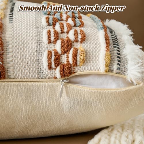 AmHoo Chenille Striped Tufted Textured Boho Throw Pillow Covers Aesthetic - Image 3