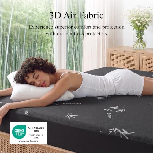 Queen Size Waterproof Mattress Protector Noiseless Bamboo Viscose - Image 2
