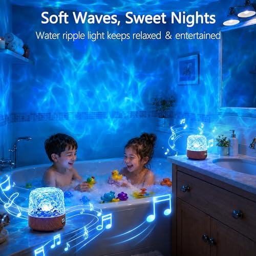 Waterproof Shower Light with Bluetooth Speaker, 16 Colors Shower Lamp with Remote & Touch Control, Rechargeable Ocean Wave Projector Light No Wiring, Mood Lighting for Inside Shower, Bathroom, Bathtub - Image 7