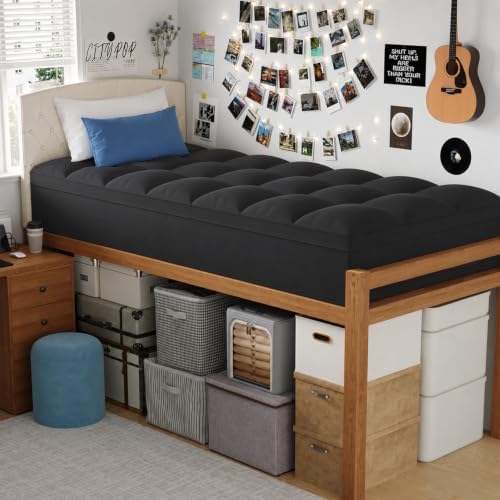 ELEMUSE Twin XL Black Mattress Topper - Image 2