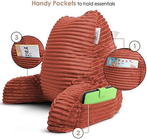 Nestl Reading Pillow with Shredded Memory Foam, Luxe Cut Plush Back Pillow - Image 6
