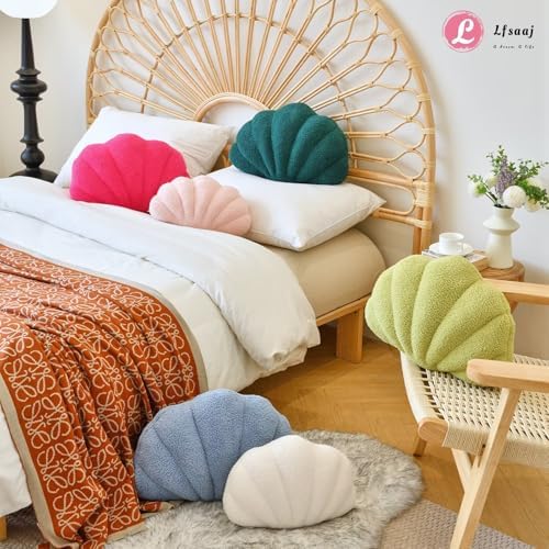 Lfsaaj Beige Seashell Throw Pillows, Shell Shaped Throw Pillows, 13 Inch Soft - Image 6