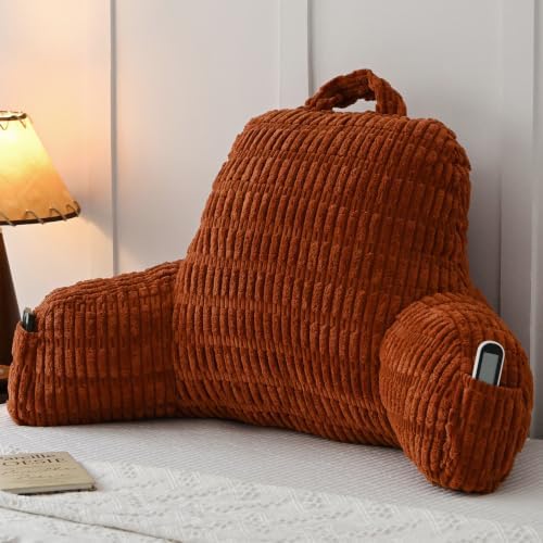 Corduroy Reading Pillow for Sitting in Bed, Large Backrest Bed Pillow - Image 4