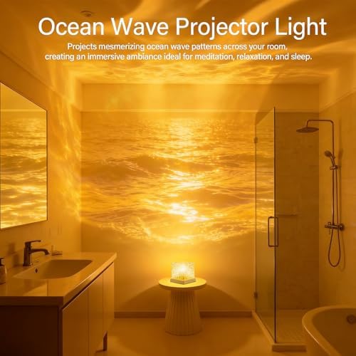 Ocean Wave Projector Light, 16 Colors Changeable Ocean Lamp with Remote, 3D Holographic Water Ripple, Romantic Ambient Lighting for Meditation, Relaxation, Bathroom, Night Light - Image 4