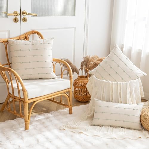YEENAASY Boho Throw Pillow Covers 26x26 Set of 2 Farmhouse Pillow Cases - Image 4