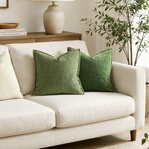 MIULEE Decorative Couch Throw Pillow Covers 16x16 Inch Sage Green 2 Pack - Image 4