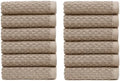 COTTON CRAFT Euro Spa Waffle Wash Cloth - Set of 12 Linen Washcloth by COTTONCRAFT