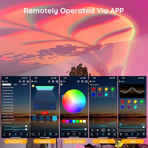 Neroupe Sunset Lamp Projector with APP Control Multicolor Changing Lights - Image 3