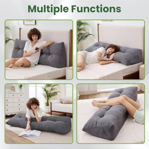 Headboard Pillow King, Triangle Bed Wedge Pillow - Image 6