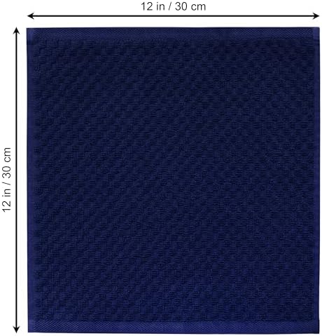 COTTON CRAFT Euro Spa Waffle Wash Cloth - Set of 12 Navy Washcloth - Image 3
