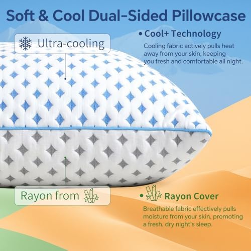 King Pillow 1 Pack, Cooling Shredded Memory Foam Pillow - Image 3