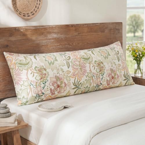 Bedorm 20 x 54 Body Pillow Cover Cotton Green Floral Body Pillow Case 1 Pcs - Image 3