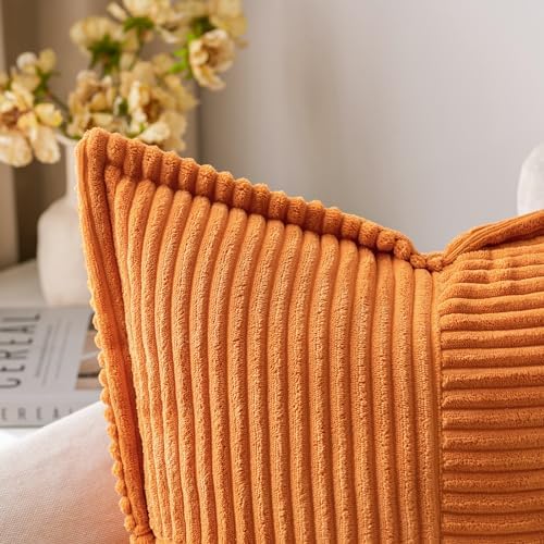 MIULEE Fall Burnt Orange Decorative Throw Pillow Covers 20x20 Inch 2 Pack - Image 2