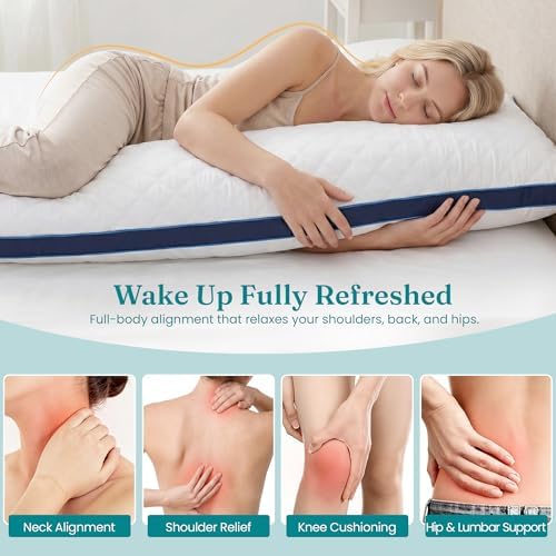 Oubonun Full Body Pillow for Side Sleeper, Adjustable Firm Long Bed Pillow - Image 5