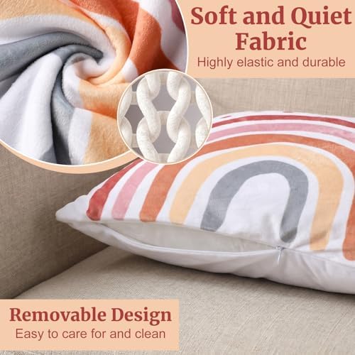 18 x 18 Inch Rainbow Pocket Reading Throw Pillow Gift - Image 5