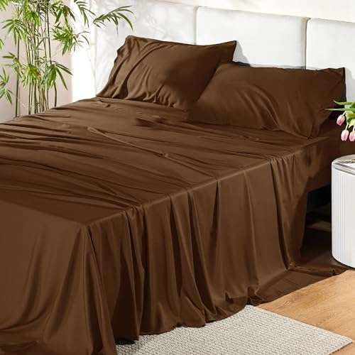Bedsure PureWoven 100% Rayon Derived from Bamboo, Full Size Sheets by BEDSURE