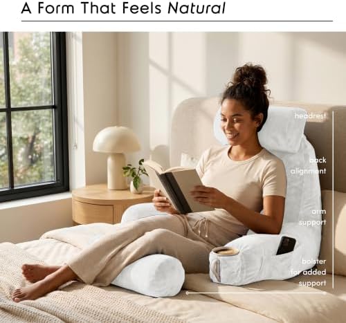 Nestl Reading Pillow for Bed, Back Pillow for Sitting Up in Bed - Image 2