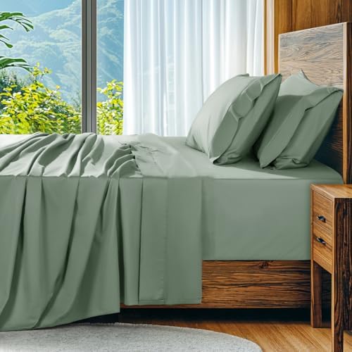SONORO KATE 1000 Series 100% Egyptian Cotton Queen Sheets, Extra Deep Pocket by SONOROKATE