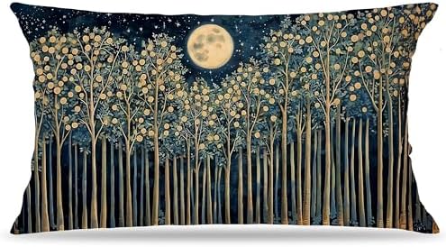 Rustic William Morris Night Moon Forest Green Decor Pillow Covers 12x20 by Unknown