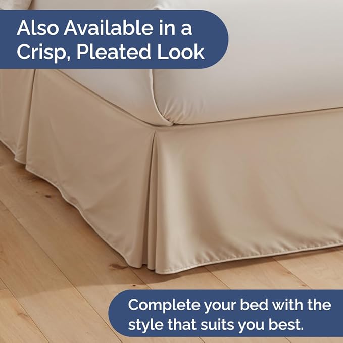 Bedskirt Queen Size Ruffle - 15 inch Drop Dust Ruffle Bed Skirt with Platform - Ultra-Soft, Easy Fit, Premium Hotel Quality - Wrinkle, Fade & Shrink Resistant - for Women, Men, Kids and Teens - Cream