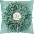 OiseauVoler Handmade 3D Sunflower Throw Pillow Covers 18x18 Inch Green by OiseauVoler