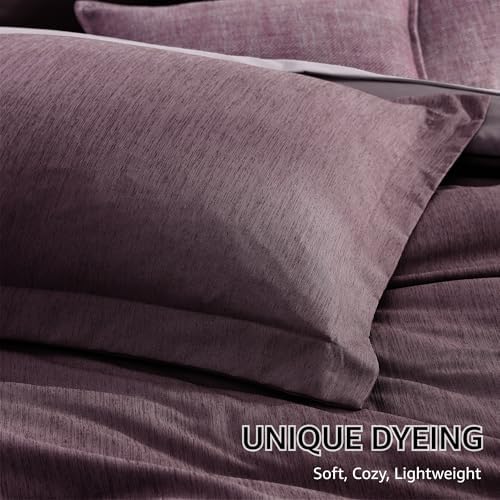 Monbix Full Size Comforter Set 7 Pieces Italian Plum Bed in a Bag - Image 6