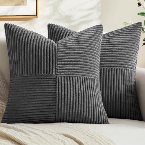 MIULEE Grey Decorative Throw Pillow Covers by MIULEE