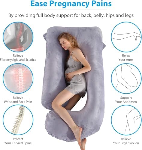 Elover U Shaped Pregnancy Pillow, Full Body Maternity Support - Image 3