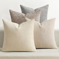 MIULEE Decorative Chenille Pillow Covers Neutral Beige 18x18 Pack of 4 by MIULEE