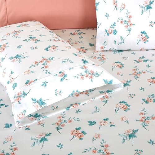 Elegant Comfort 6-Piece Sheet Set Deep Pocket Floral, Twin XL, Celia Pink - Image 5