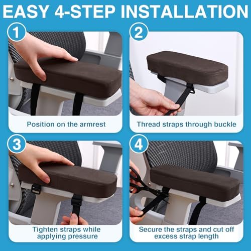 Smiry Memory Foam Office Chair Armrest Pads, Non-Slip Armrest Cushion - Image 6