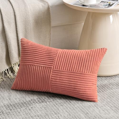 Fancy Homi 2 Packs Coral Lumbar Decorative Throw Pillow Covers 20x28 Inch - Image 2