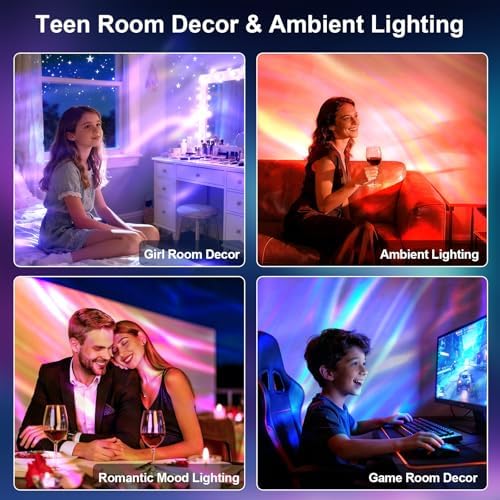 3 in 1 Light Projector for Room Decor Aesthetic, Northern Lights Projector, Ocean Lamp & Galaxy Projector for Bedroom Decor, Valentine's Day Gifts for Adults Teen Girl Gifts Ambient Lighting - Image 7