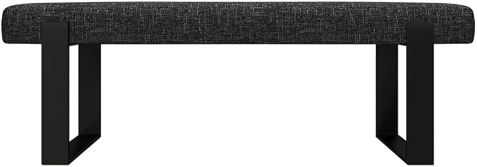 VANT Upholstered Bed Bench - Weave Prestige - Matte Black - Contemporary Modern, Bedroom Bench Seat, Hallway, or Entryway