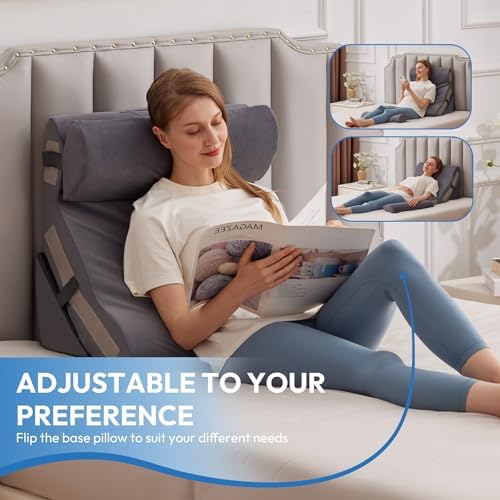 Ahpmeoa 4PCS Wedge Pillow Set for After Surgery, Back Pillow for Bed Sitting up - Image 5