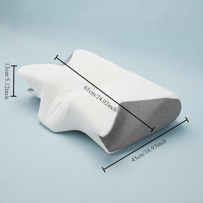Ergonomic Memory Foam Neck Pillow for Cervical Pain Relief - Orthopedic Contour Support for Back Side & Stomach Sleepers