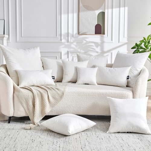 TOPGREEN Feather Down Throw Pillow Inserts 20 x 20, 100% Organic Cotton Shell - Image 2