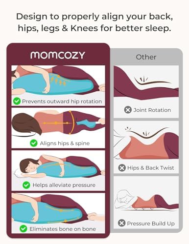 Momcozy J Shaped Pregnancy Pillow, Maternity Body Pillow - Image 5