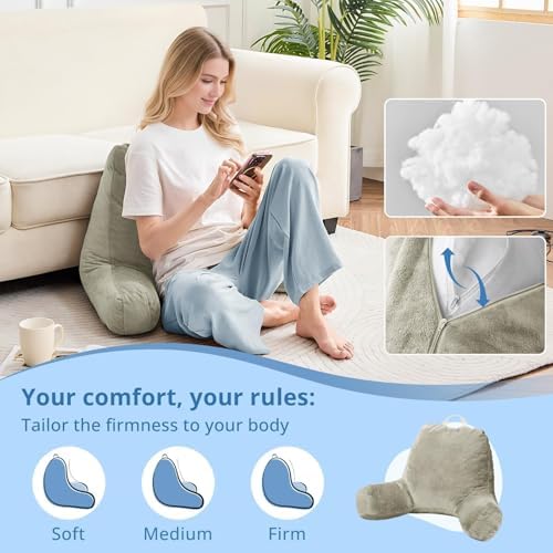 Sasttie Reading Pillow for Bed, Back Pillow for Sitting Up - Image 3