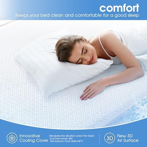 Cooling Waterproof Mattress Protector Full Size, Mattress Cover 3D Air Fabric - Image 3
