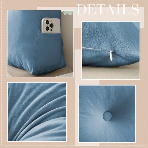 Wedge Headboard Pillow Twin XL, College Dorm Essentials Bed Reading - Image 6