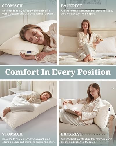 YZ HOME Long Body Pillow for Adults, Firm Body Pillow Shredded Memory Foam - Image 5