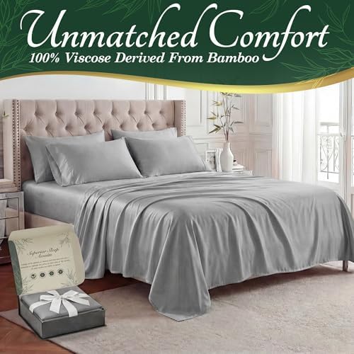 DECOLURE 100% Viscose Derived from Bamboo Sheets Twin Size, Luxury 4 Pc Set - Image 2
