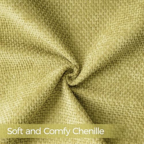a moment Yellow-Green Chenille Throw Pillow Covers 12x20 Inch Pack of 2 Modern - Image 5
