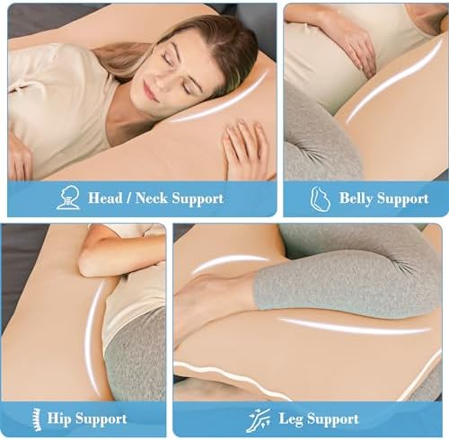 Cute Castle Cooling Cover Pregnancy Pillows, Soft U-Shape Maternity Pillow - Image 6