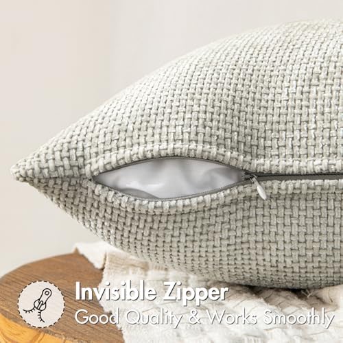 MIULEE Decorative Couch Throw Pillow Covers 20x20 Inch Grey-White 2 Pack - Image 5