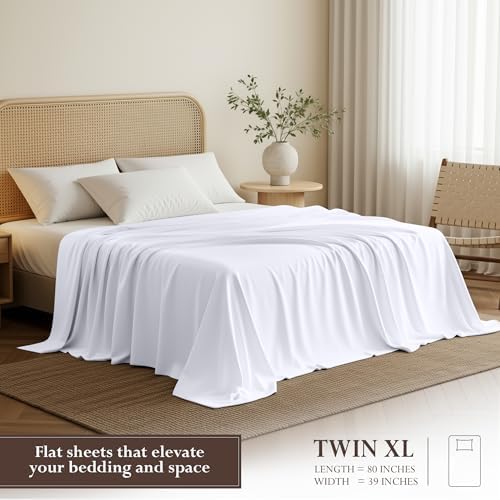 Twin XL Size Flat Sheet Only Pack of 6, Ultra Soft Hotel Sheets - Image 2