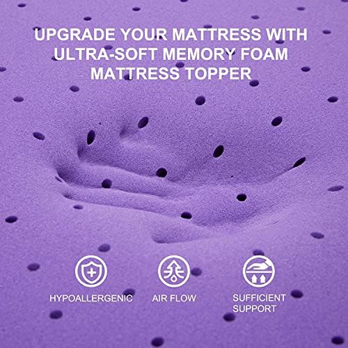 SINWEEK Gel Memory Foam Mattress Topper Twin XL, 1.5 in Twin Extra Long - Image 4