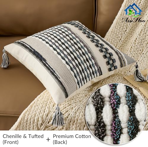 AmHoo Chenille Striped Textured Boho Throw Pillow Covers Aesthetic - Image 2