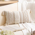 BlissBlush 12x20 Lumbar Pillow Cover, Cream Neutral Beige Rectangular by BlissBlush
